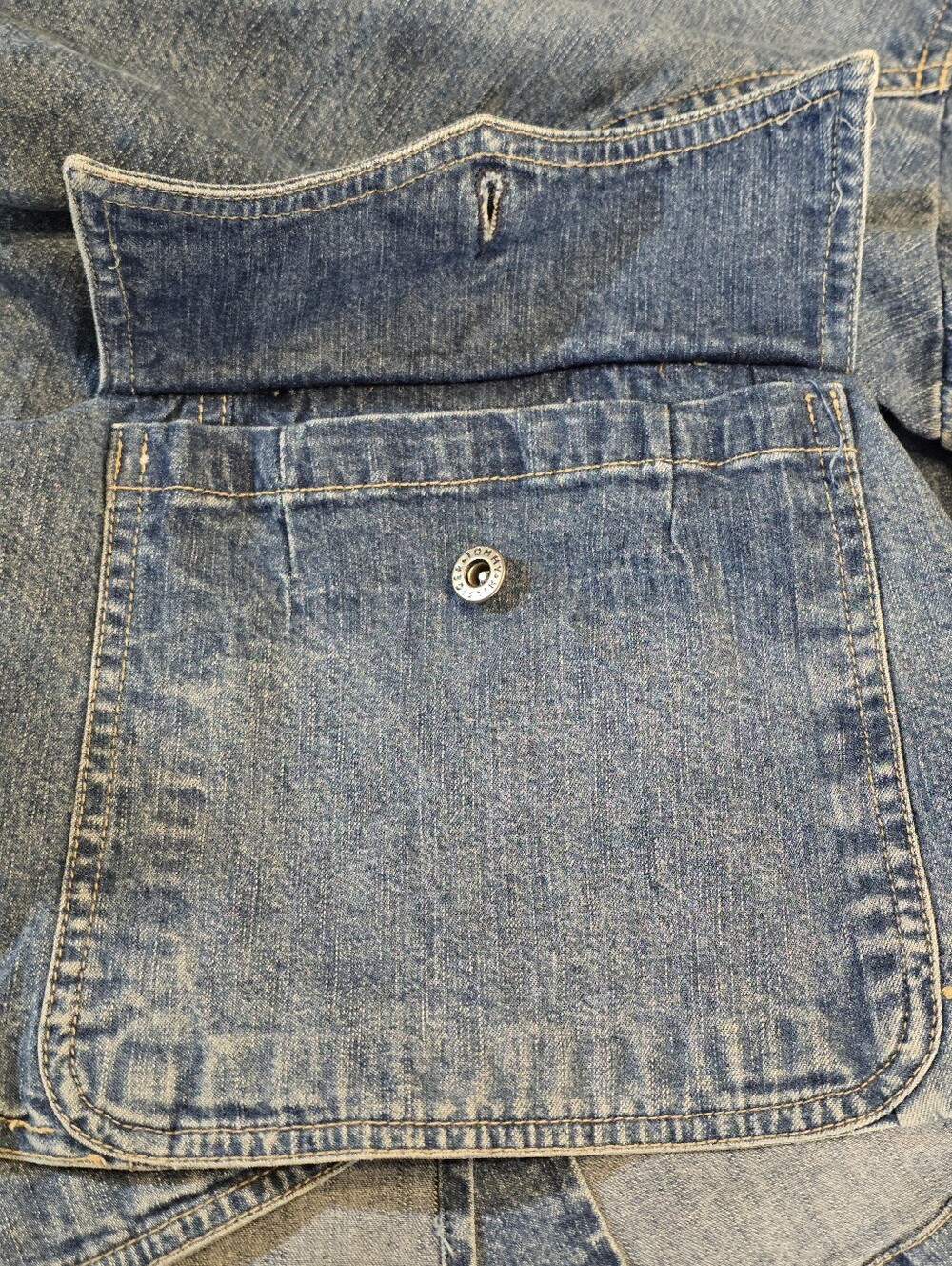 Vintage Tommy Hilfiger Denim Blazer Jacket Size 14 Y2K Blue Stretch Cotton - Picture 14 of 15